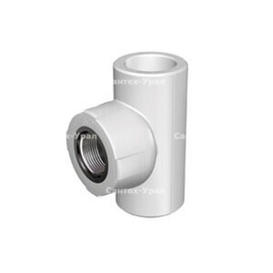 Тройник комбинированный с внутренней резьбой 25 мм х 3/4’’ х 25 мм белый - Сантех-Урал