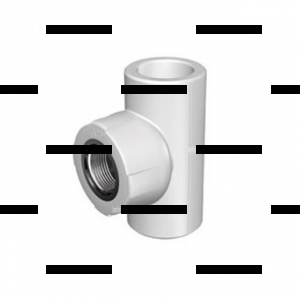 Тройник комбинированный с внутренней резьбой 25 мм х 3/4’’ х 25 мм серый - Сантех-Урал