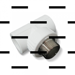 Тройник комбинированный с наружной резьбой 25 мм х 1/2’’ х 25 мм серый - Сантех-Урал