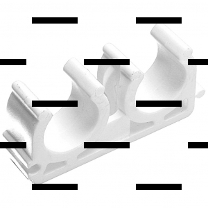 Опора полипропиленовая двойная 25/27 мм белый - Сантех-Урал