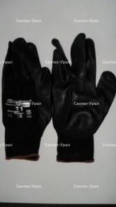 Перчатки полиуритановые черные G40 размер:11" - Сантех-Урал