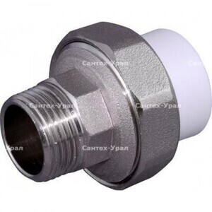 Муфта комбинированная разъёмная (американка) с наружной резьбой 20 мм х 1/2’’ серый - Сантех-Урал