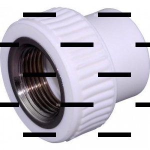 Муфта комбинированная переходная (внутренняя резьба) 25 мм x 3/4'' белый - Сантех-Урал