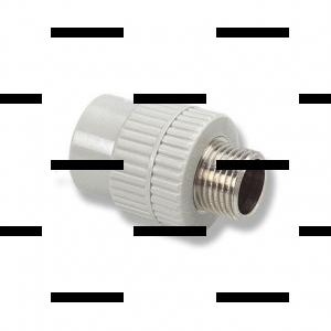 Муфта комбинированная переходная (наружная резьба) 32 мм х 1’’ серый - Сантех-Урал