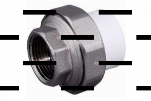 Муфта комбинированная разъёмная (американка) с внутренней резьбой 25 мм х 1’’ серый - Сантех-Урал