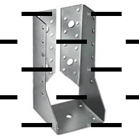 Опора бруса закрытая перфорированная оцинкованная - Сантех-Урал