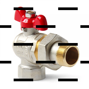 Кран шаровой полнопроходной угловой со сгоном, ручка-бабочка, Н-В - Сантех-Урал