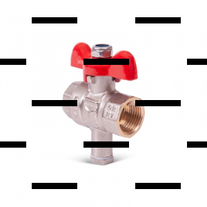 Кран шаровой полнопроходной для подключения датчика температуры, ручка-бабочка, В-В - Сантех-Урал